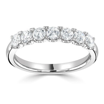 1.54ctw Round Brilliant Cut 7 Stone Diamond Ring, 18ct White Gold