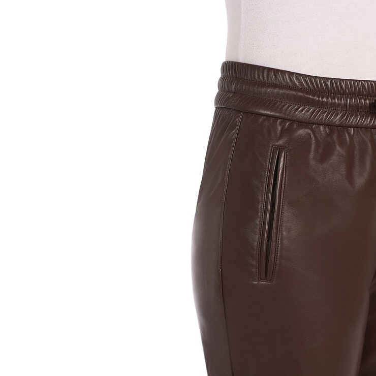 Hilary Radley Faux Leather Pant in Brown - Extra Large