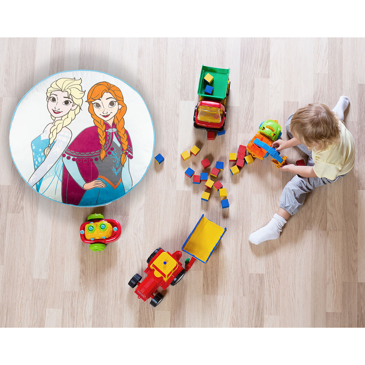 Disney Character Embroidered Round Floor Cushion 66 cm, Frozen