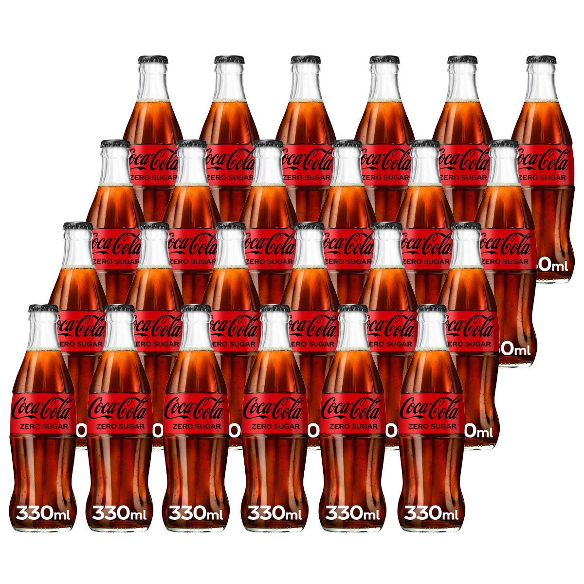 Coca Cola Zero Sugar NRB Glass Bottles, 24 x 330ml
