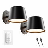 Globe Rechargeable Black Portable Wall Light, 2 Pack - Black Globe Rechargeable Black Portable Wall Light, 2 Pack - Black