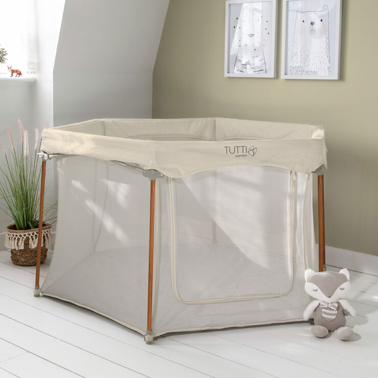 Tutti Bambini Hexa Playpen with Travel Carry Case in Beige Tutti Bambini Hexa Playpen with Travel Carry Case in Beige