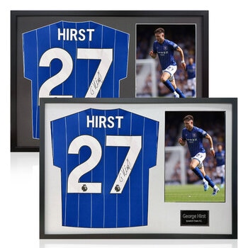 George Hirst Signed Framed Ipswich Town Football Shirt including 1 Photo in 2 Options: White or Black Mount