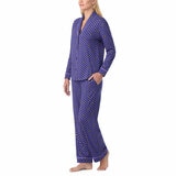 Room Service Ladies Notch Collar PJ Set in Geo Bee
