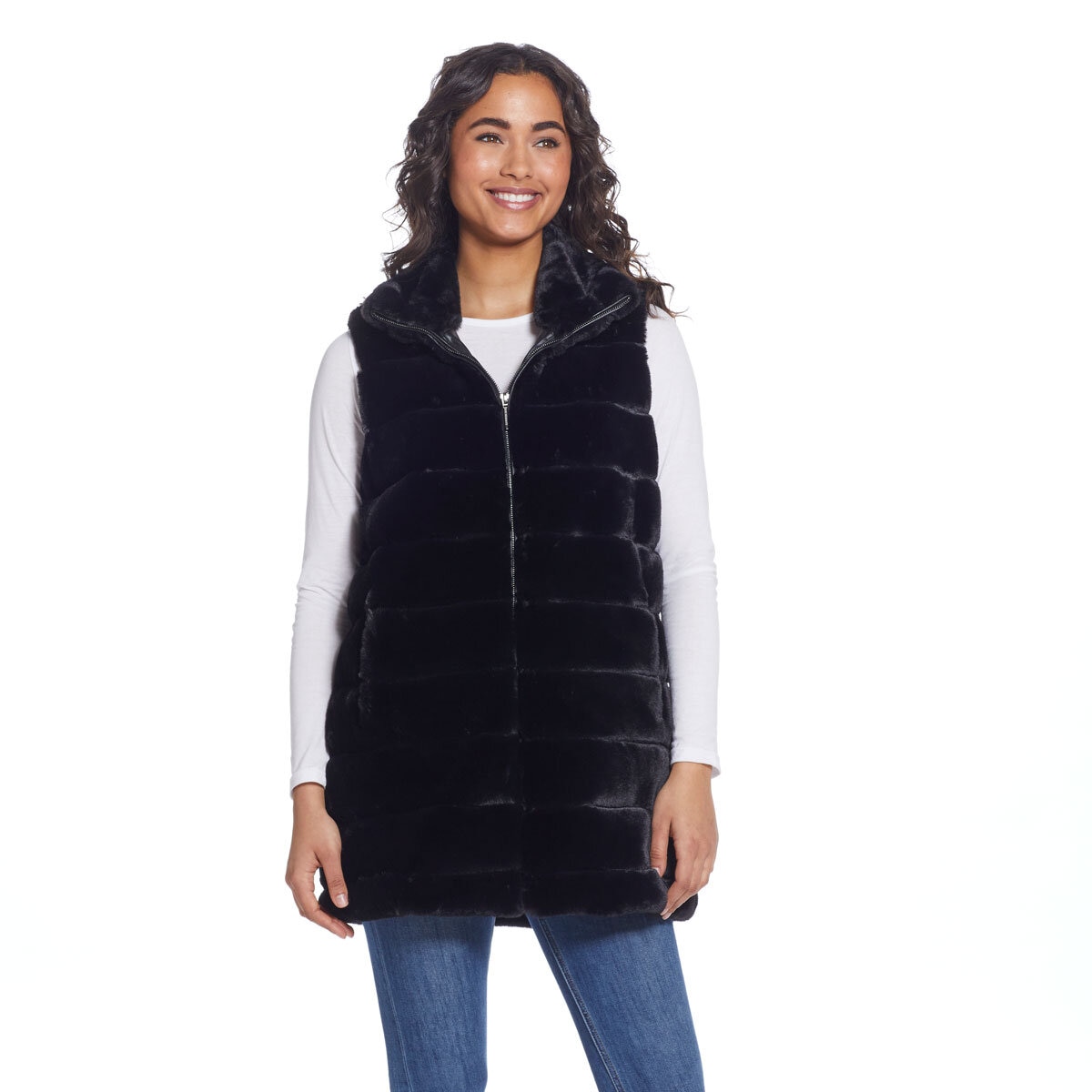 Descubrir 53+ imagen calvin klein faux fur vest womens Thptnganamst