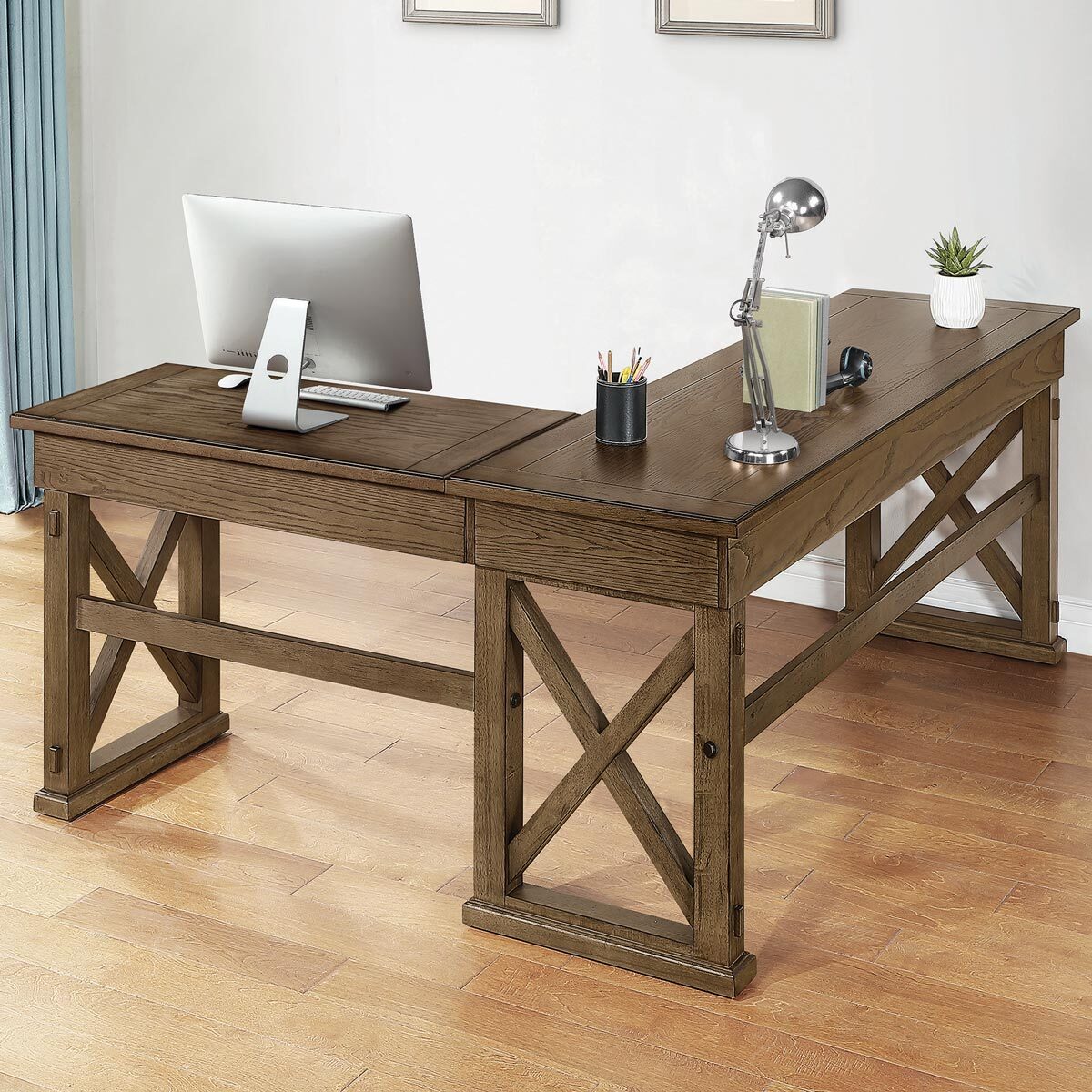Bayside Furnishings Burke Corner SittoStand Corner Desk Costco UK