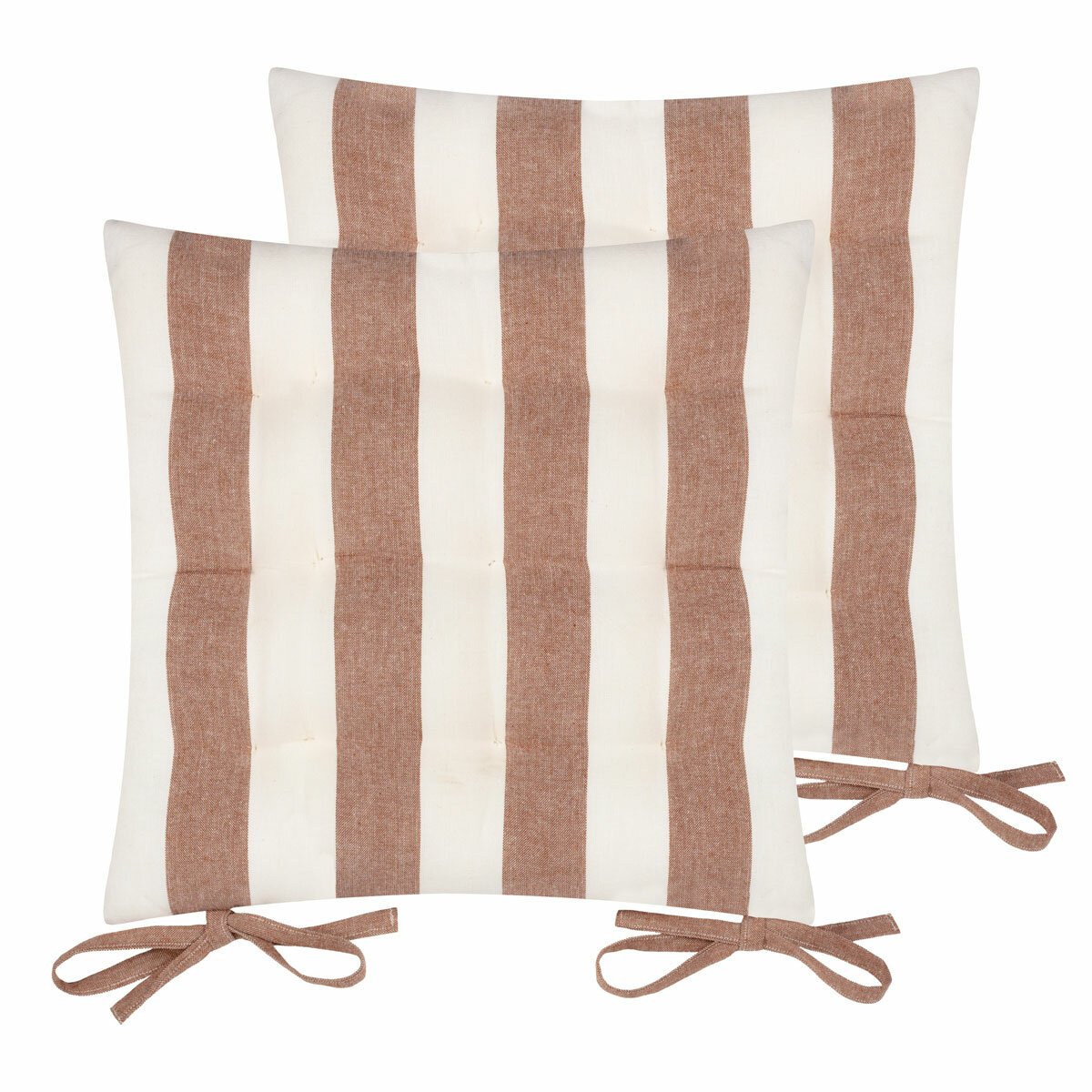Yard Hayle Rust Striped Indoor Outdoor Seat Pad 2 Pack, 40 x 40 cm