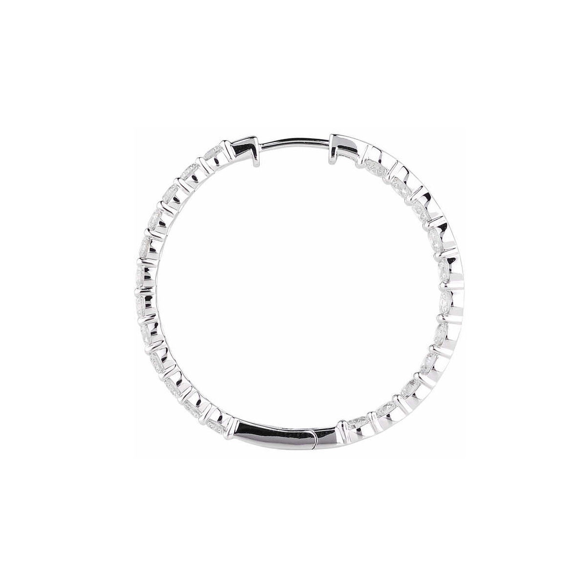 4.95ctw Round Brilliant Cut Diamond Inside Out Hoop Earrings, 14ct White Gold