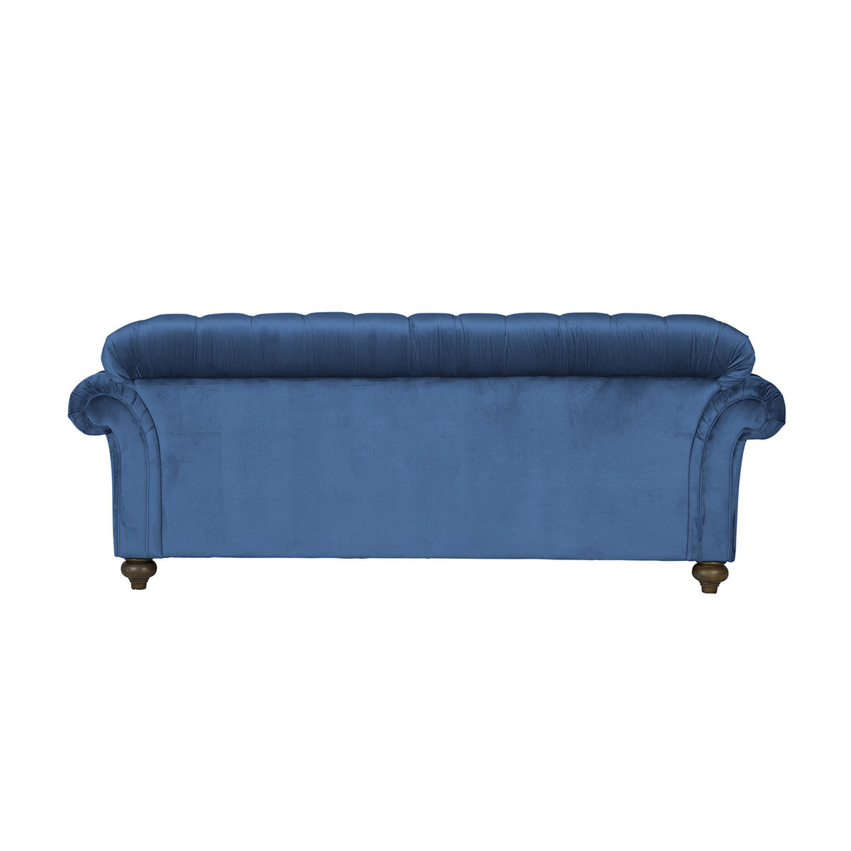Bordeaux Button Back Blue Velvet 3 Seater Sofa