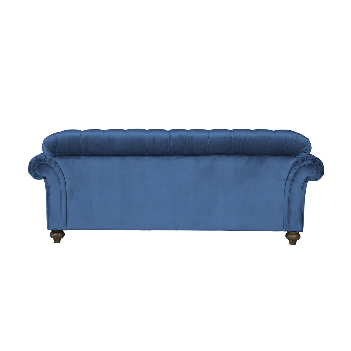 Bordeaux Button Back Blue Velvet 3 Seater Sofa