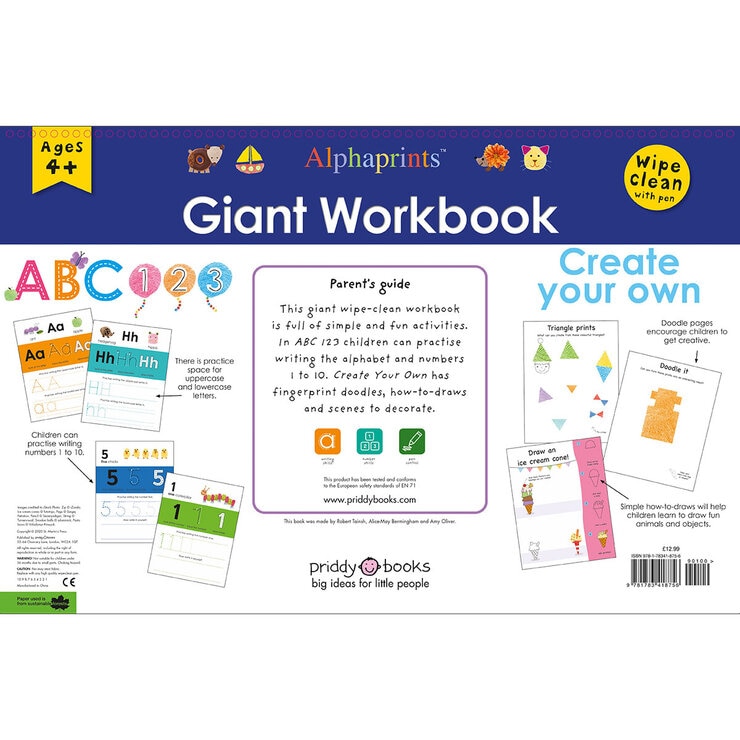 Giant Spiral Wipe-Clean Workbook: ABC 123 & Create Your Own Giant Spiral Wipe-Clean Workbook: ABC 123 & Create Your Own