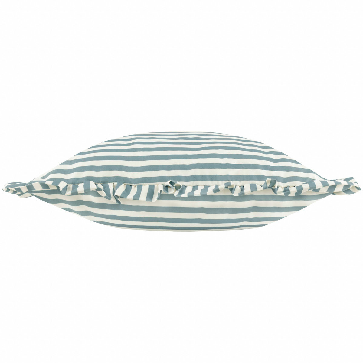 Wylder Millie Ruffle Blue Striped Indoor Outdoor Cushion, 50 x 50 cm