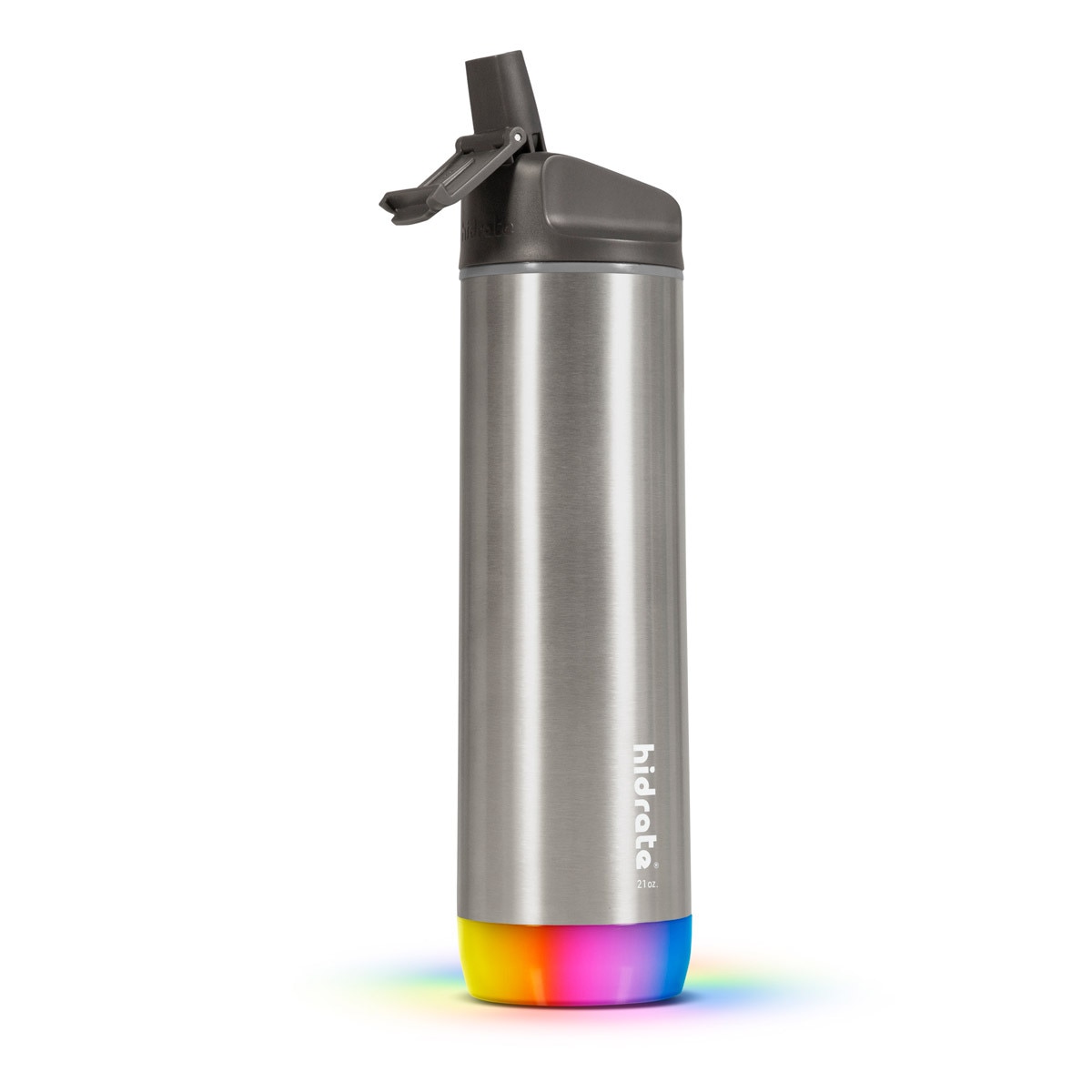 HidrateSpark Steel Vacuum Insulated 620ml Smart Water Bottle in Steel Grey