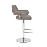 Cortez Grey Faux Leather Bar Stool, 2 Pack