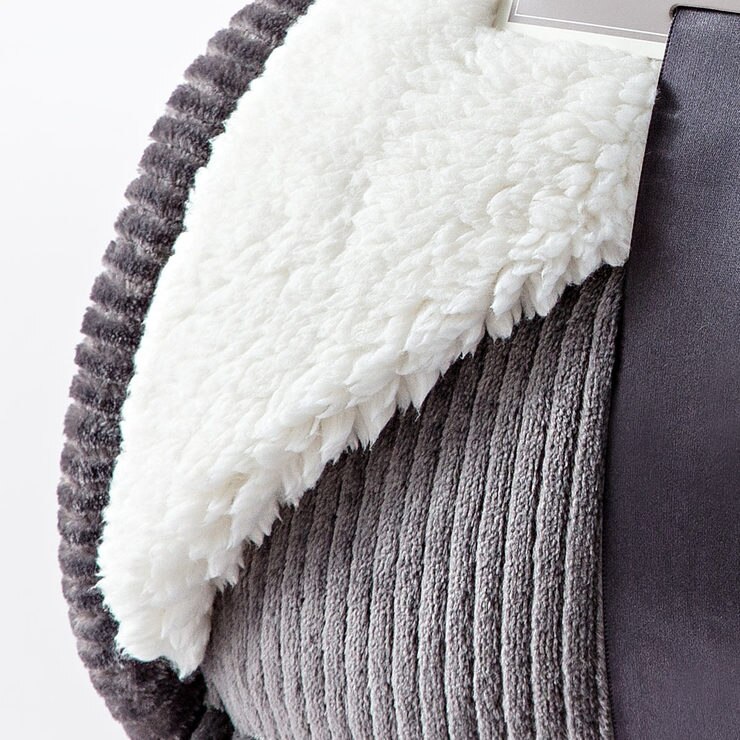 Maison & Jardin King Size Velvet Sherpa Blanket Available in Grey