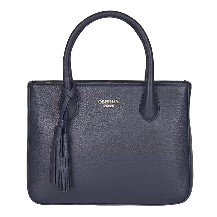 Osprey London Coast Leather Women's Grab Handbag, Navy Osprey London Coast Leather Women's Grab Handbag, Navy