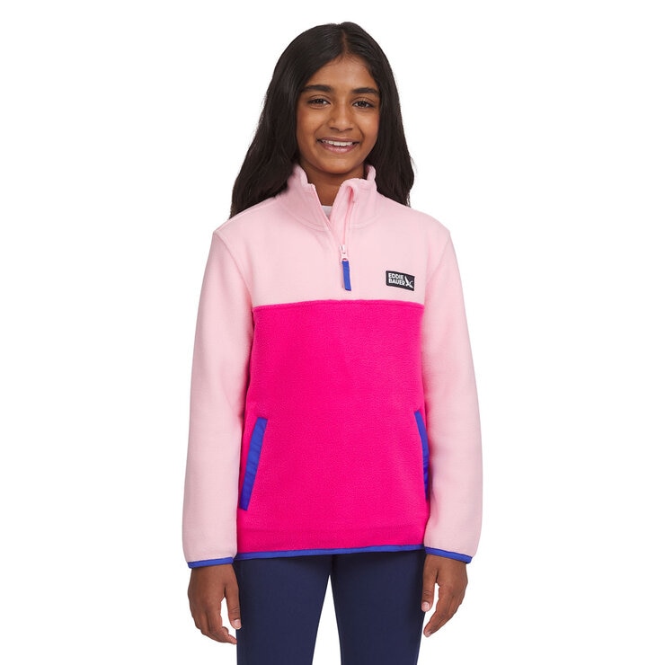 Eddie Bauer Youth Quest Pullover Fleece in Pink Eddie Bauer Youth Quest Pullover Fleece in Pink