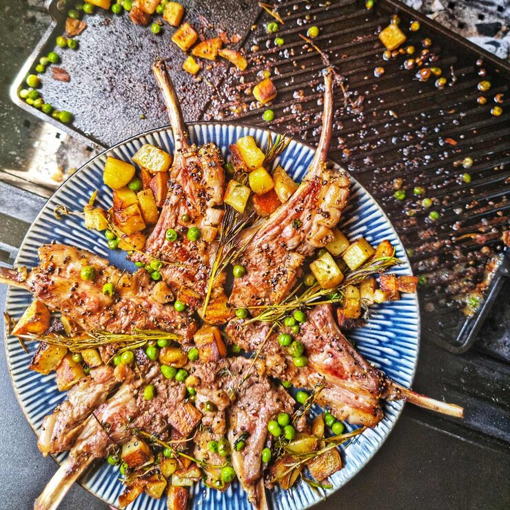 Samuel Groves Britania Cast Iron Double Burner Griddle, 45 x 25 cm