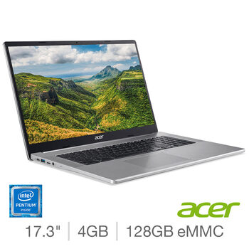 Acer 317, Intel Pentium Silver, 4GB RAM, 128GB eMMC, 17.3 Inch, Chromebook, NX.AQ2EK.002