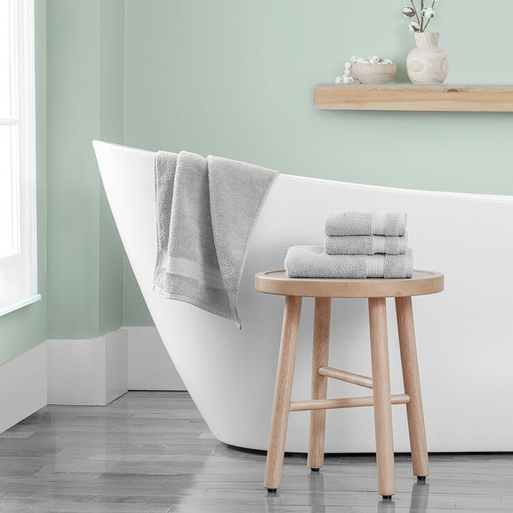Grandeur 100% hygro cotton towel in Harbour Mist grey Grandeur 100% hygro cotton towel in Harbour Mist grey