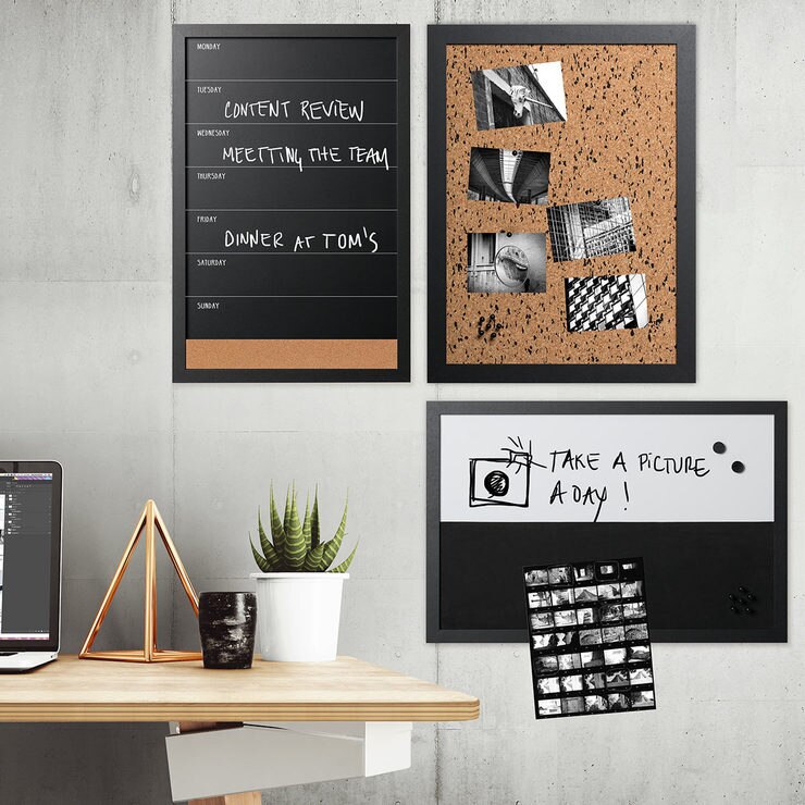 BiOffice Black and White Personal Message Boards Pack of 3 Costco UK