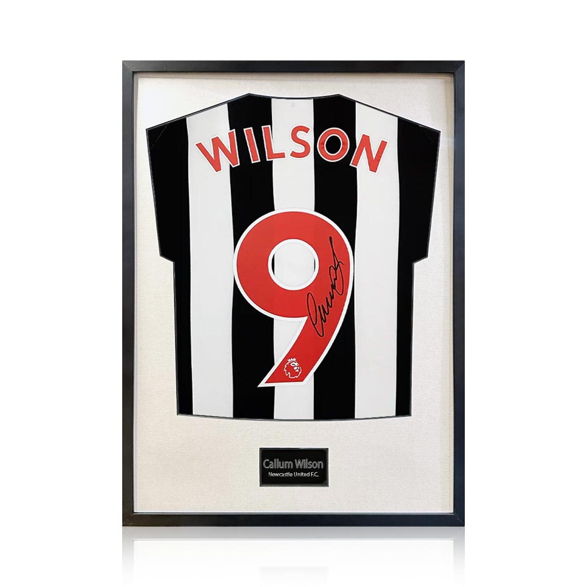 Callum Wilson Signed Framed Newcastle United Football Shirt with White Mount Callum Wilson Signed Framed Newcastle United Football Shirt with White Mount