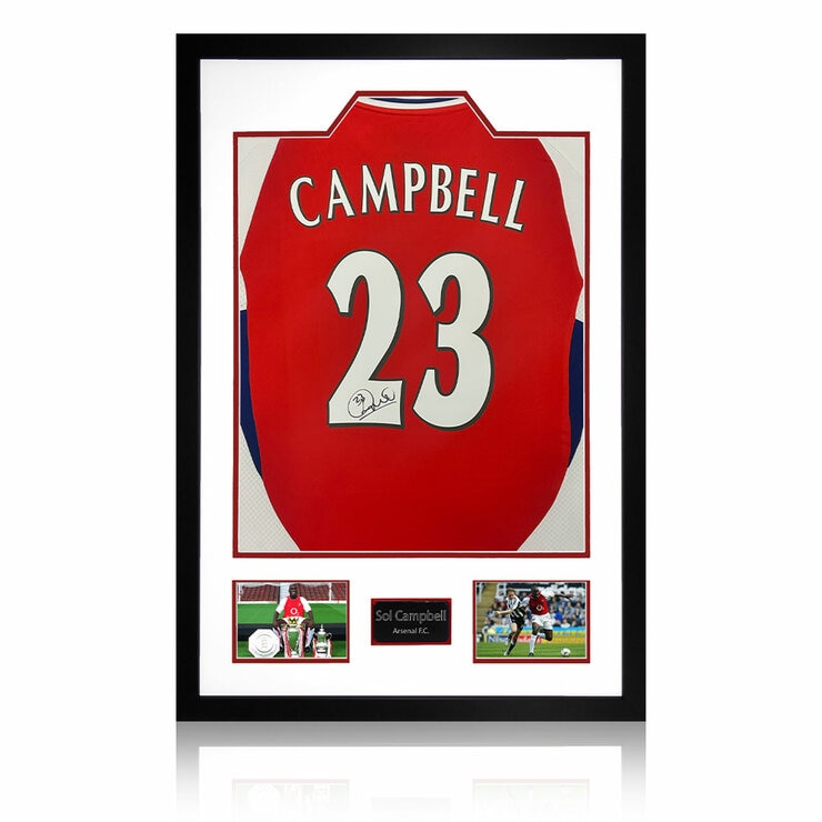 Sol Campbell Signed Arsenal Shirt Premium Frame Sol Campbell Signed Arsenal Shirt Premium Frame