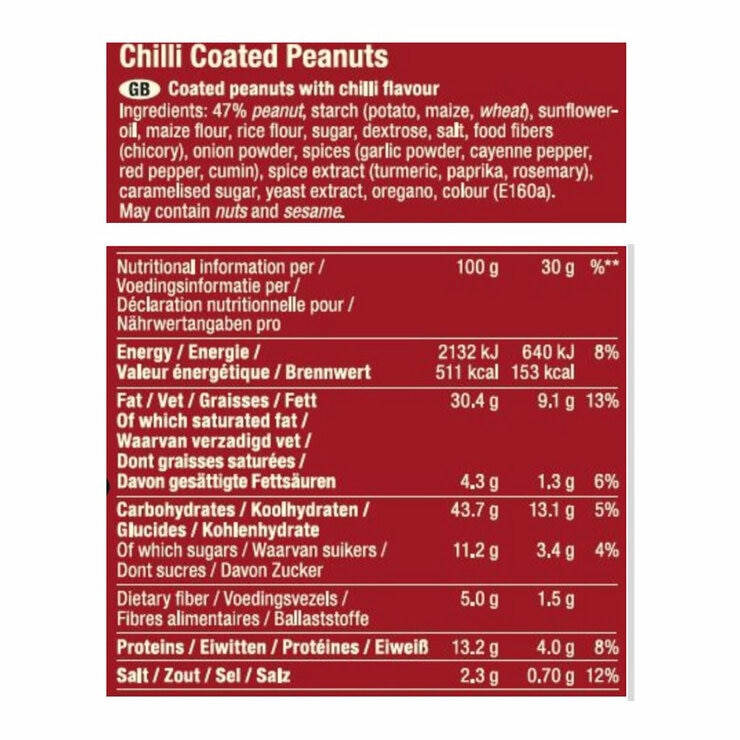 Wings Chilli Coated Peanuts, 1.1kg