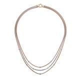 14ct Tri Colour Gold 3 Row Necklace
