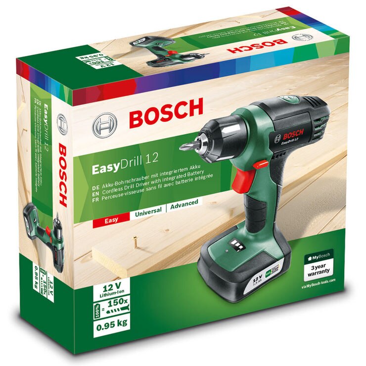 Bosch EasyDrill 12 Cordless Drill Driver with Integrated Battery