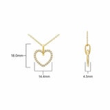 0.20ctw Brilliant Cut Diamond Heart Pendant, 18ct Yellow Gold