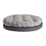 Kirkland Signature Round Pillow Orthopaedic Dog Bed, Jacquard with Grey Carved Faux Fur