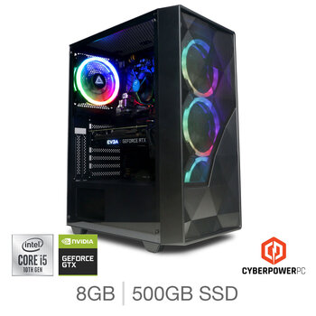 CyberPower, Intel Core i5, 8GB RAM, 500GB SSD, NVIDIA GeForce GTX 1650, Gaming Desktop PC