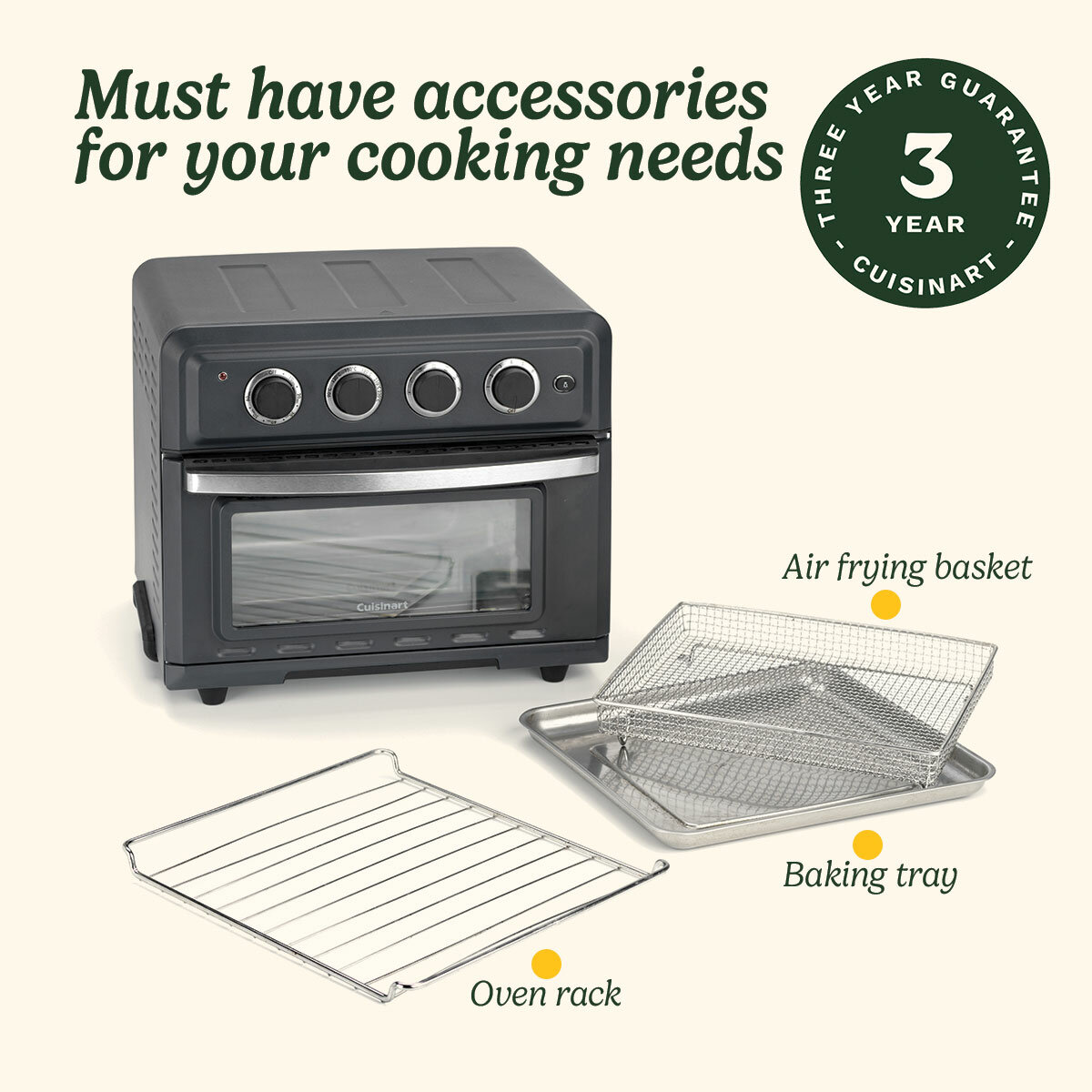 Cuisinart Air Fryer Mini Oven with attachments
