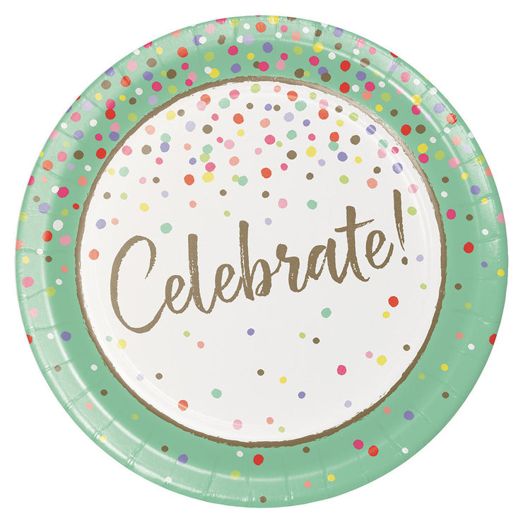 Confetti Celebration Party Pack - 50 Large Plates, 50 Small Plates and ...