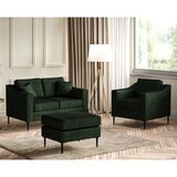 Aspen Velvet Footstool, Green