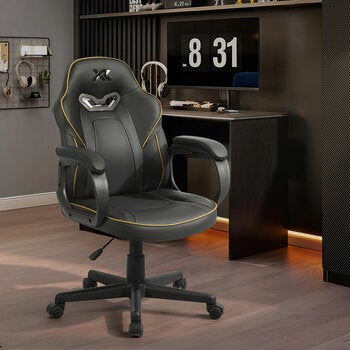 X Rocker Mythos Mid-Back Gaming Chair, Black/Gold
