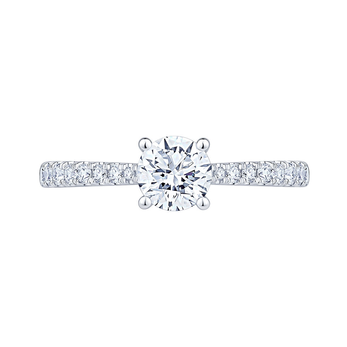 1.00ctw Round Brilliant Cut Diamond Ring, Platinum