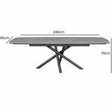 Indus Valley Skylar Large Extending Ceramic Dining Table + 6 Grey Chairs, Seats 6-8