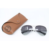 Ray-Ban Chrome Metal Sunglasses with Grey Lenses, RB3449 0038G