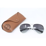 Ray-Ban Chrome Metal Sunglasses with Grey Lenses, RB3449 0038G