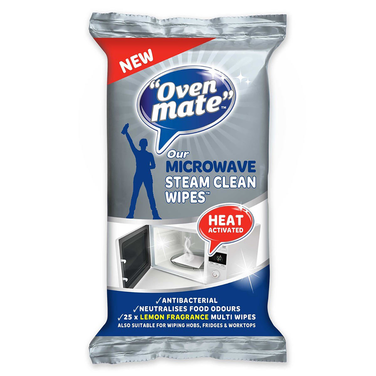 Oven Mate Microwave Steam Clean Wipes, 6 Pack