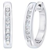 Round Brilliant 0.12 ctw Diamond 14kt Gold Channel