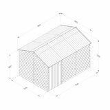 Forest Garden Timberdale 12ft x 8ft 3" (3.6 x 2.5m) Tongue & Groove Wooden Storage Shed