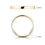 2.0mm Basic Light Court Wedding band. 18ct Yellow Gold