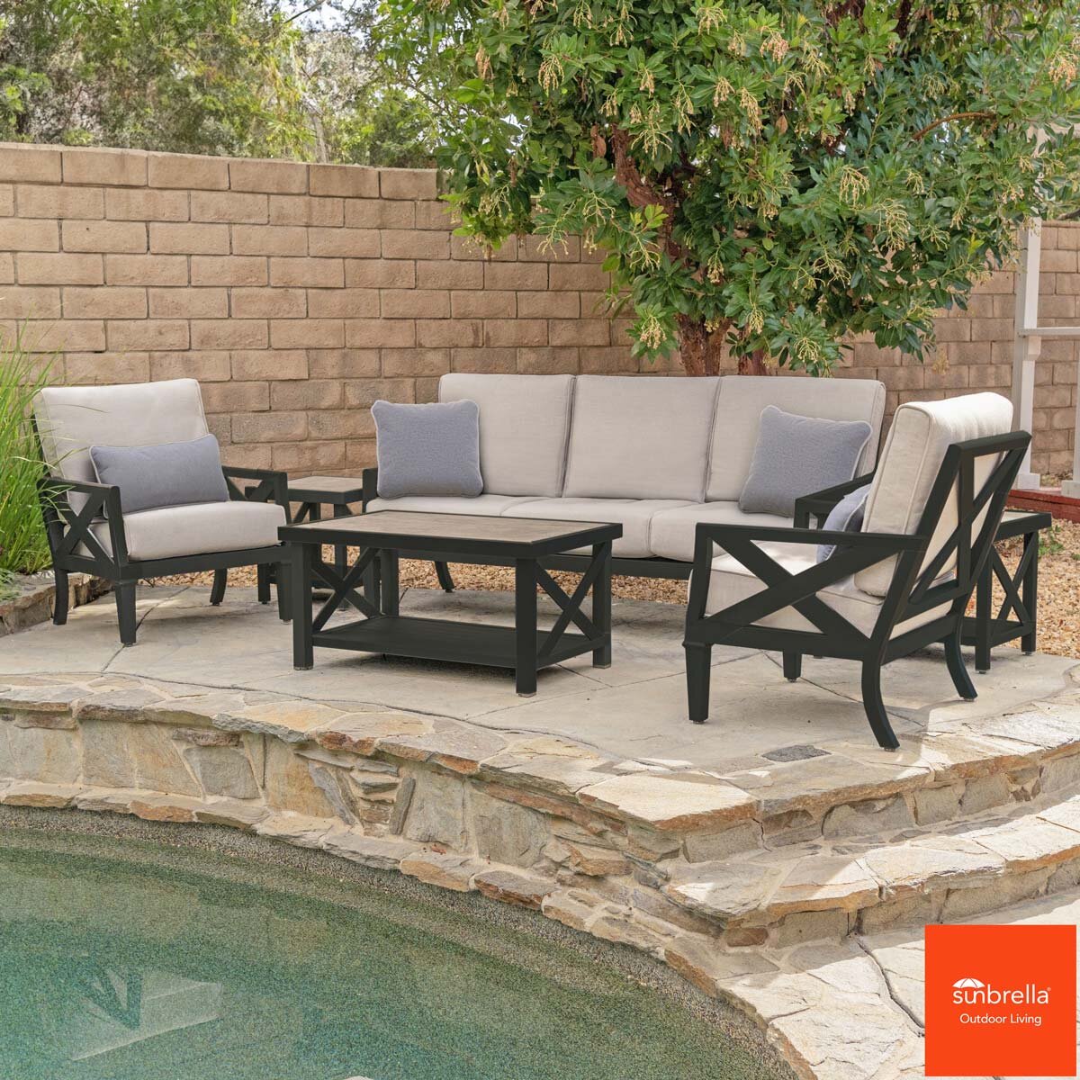 Pacific Casual Baldwin Park 6 Piece Deep Seating Patio Set