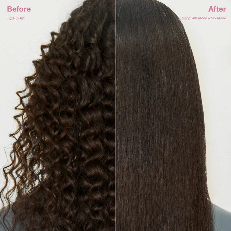 Before and after image of model's hair Before and after image of model's hair