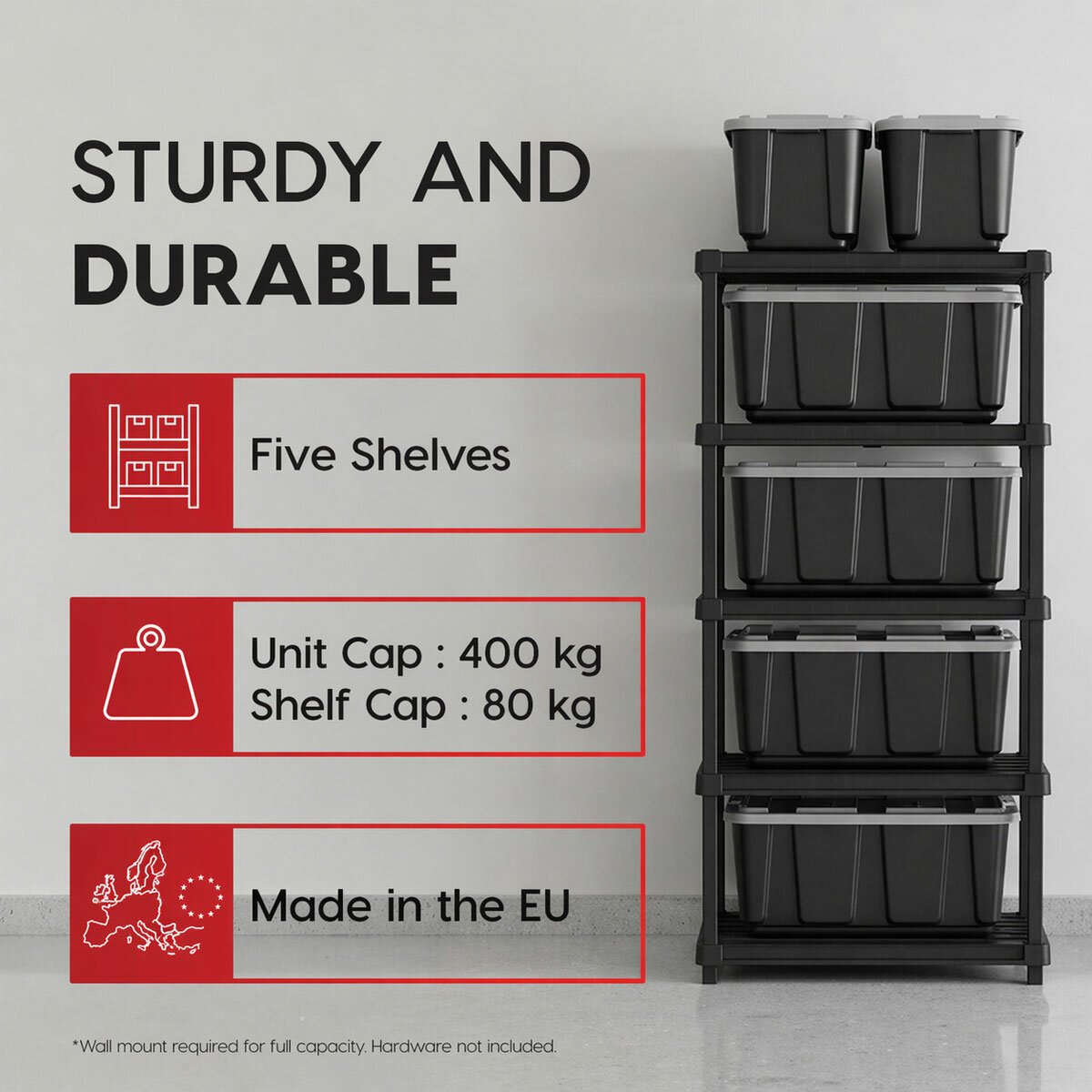 IRIS OHYAMA 5-Tier 191 x 91.5 x 45 cm Utility Storage Rack IRIS OHYAMA 5-Tier 191 x 91.5 x 45 cm Utility Storage Rack