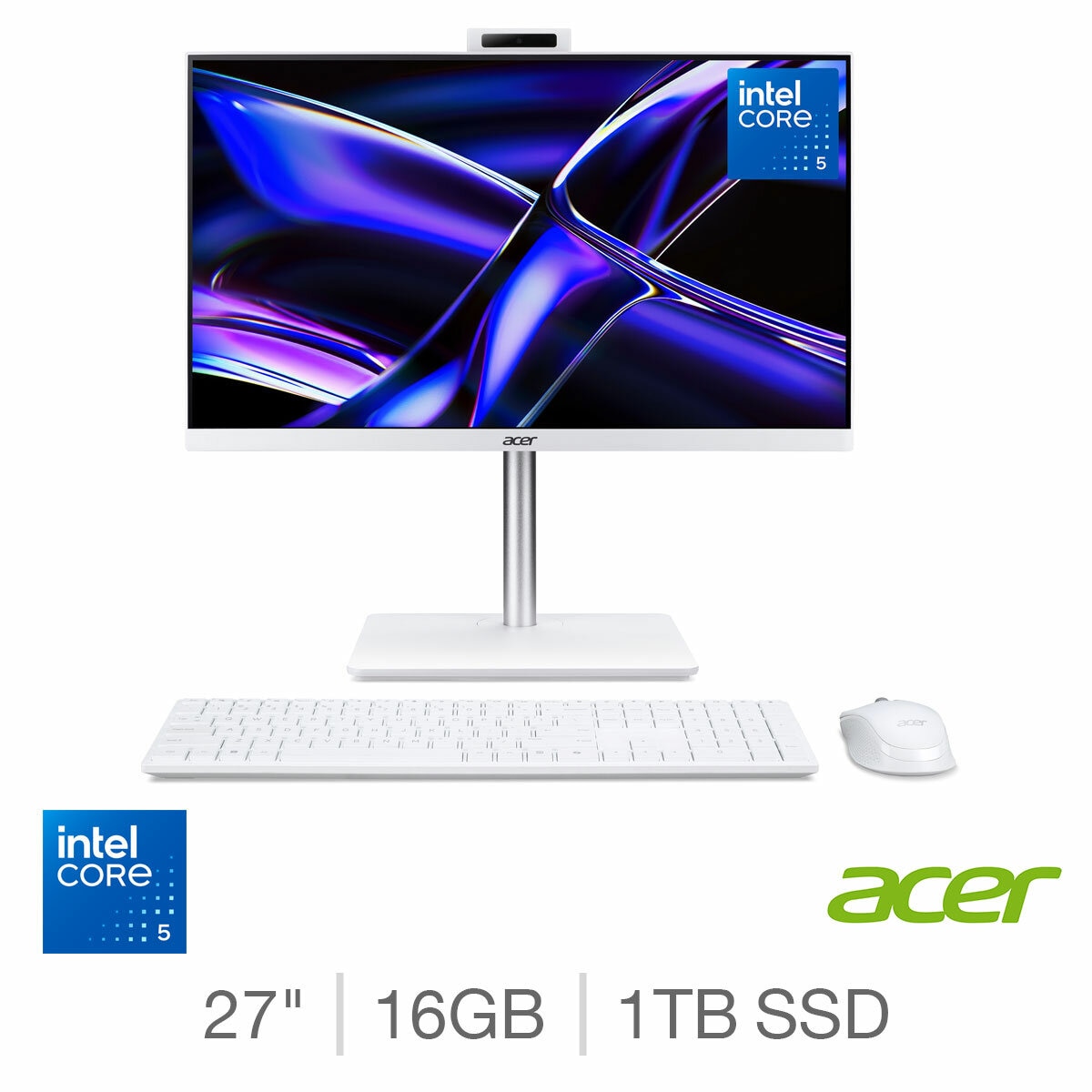 Acer C27-A, Intel Core 5, 16GB RAM, 1TB SSD, 27 Inch All in One Desktop PC, DQ.BRPEK.002