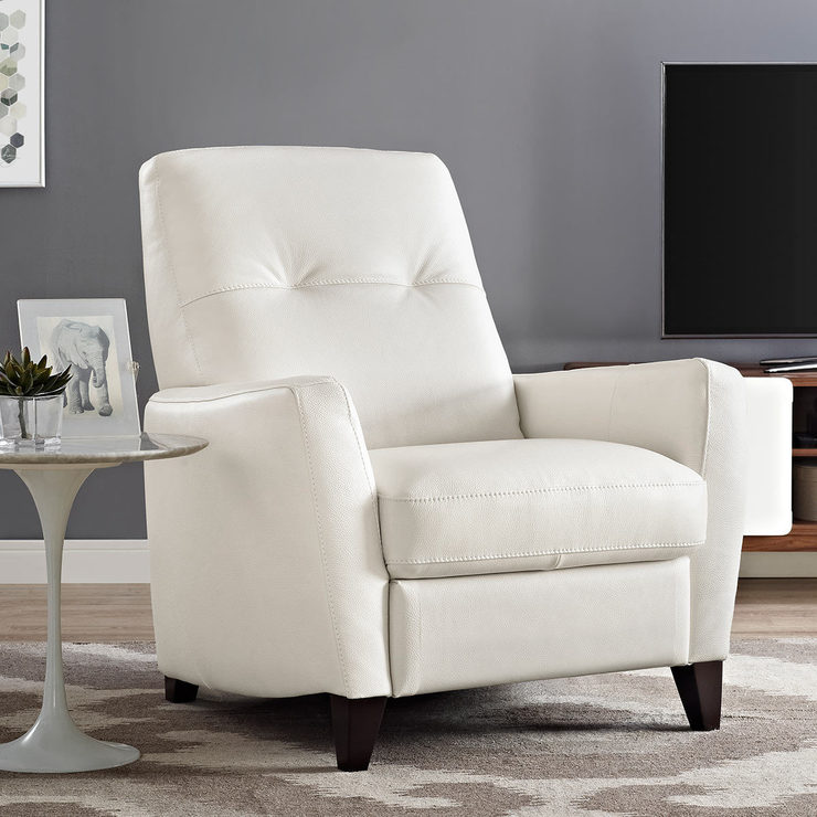Natuzzi Cream Leather Pushback Recliner Armchair | Costco UK